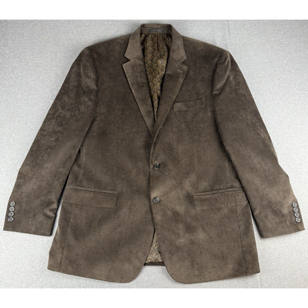 Chaps Mens 44R Brown Corduroy Sport Coat Blazer 2 Button Classic Jacket